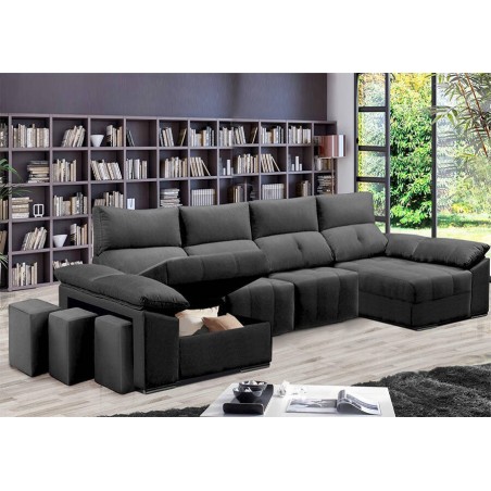 Sofá 2L + Dupla Chaise c/ Cama King (345x160cm)