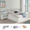 Pack Quarto Completo Vintage c/ Cama Kendra + Estrado (190x150cm)