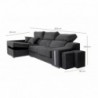 Sofá Chaise Long Lovely (263x145cm)