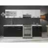 Pack Cozinha Omega II 180cm (Preto/Branco) c/ Bancada (c/ Entrega GRÁTIS)