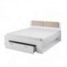 Pack Cama Galaxy (Branca) c/ 2 Mesas de Cabeceira + Estrado (200x180cm)