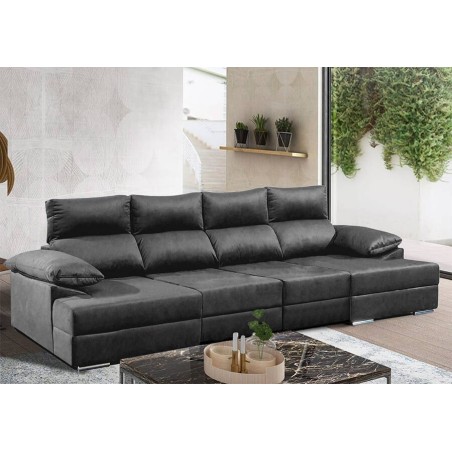 Sofá 2L c/ Dupla Chaise e Cama Nápoles (300x165cm)