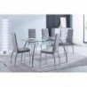 Pack Mesa de Comedor San + 6 Sillas Sakura (Gris)