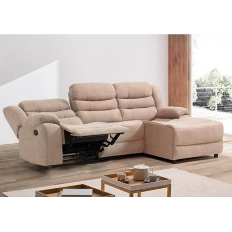 Sofá 2L Relax + Chaise Long Luxor (270x155cm)