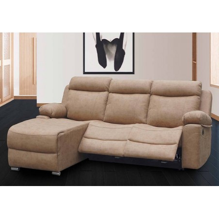 Sofá 2L + Chaise Long Relax c/ Função Elétrica Menfis (276x187cm)