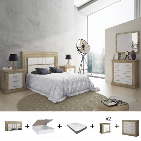 Pack Quarto Completo Chellen c/ Cómoda + Colchão Premium 17HR (190x150cm)