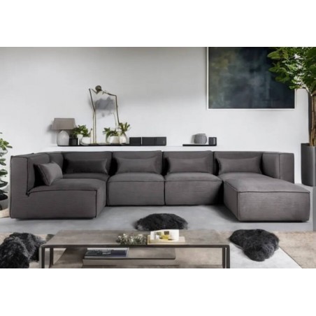 Sofá Modular Canto C/ Chaise Long Reversível Luxury 06 (180x330x160cm)