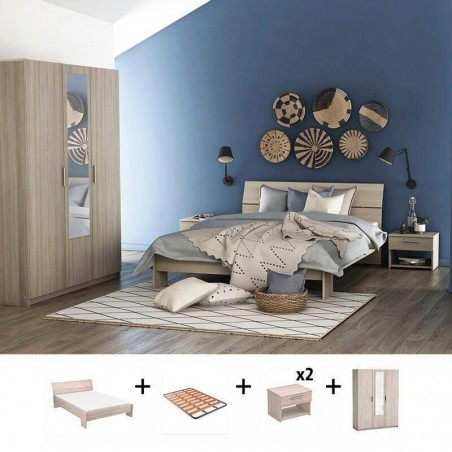 Pack Quarto Completo Pricy c/ Roupeiro + Estrado (200x140cm)