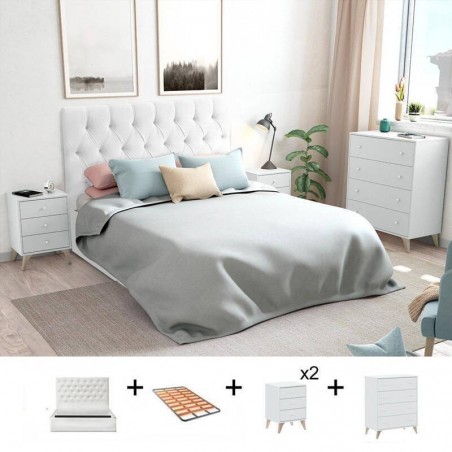 Pack Quarto Completo Sweet c/ Cama Romântica + Estrado (200x160cm)